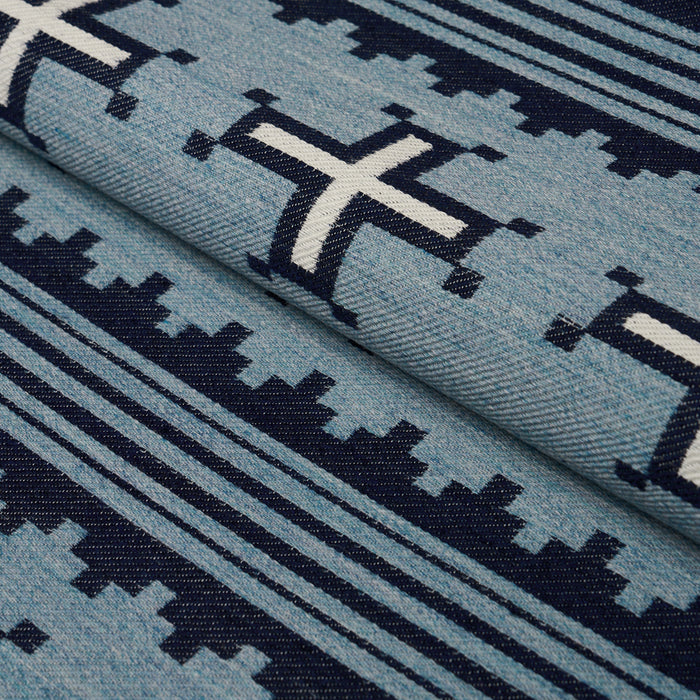 Schumacher Born For Water Sky Fabric Sample 87011