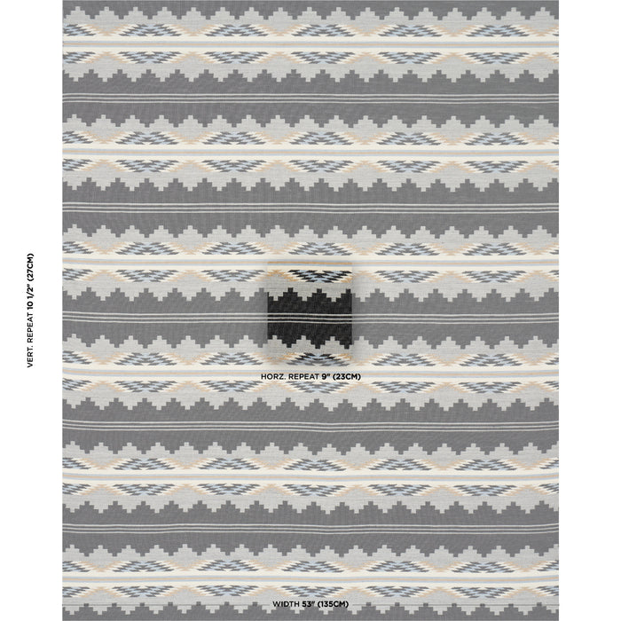 Schumacher Monsoon Navy Fabric Sample 87020