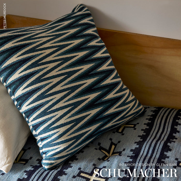 Schumacher Wedge Weave Blue Fabric Sample 87030