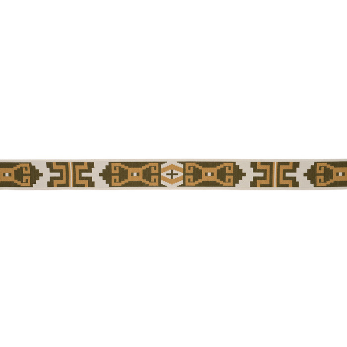 Schumacher Storm Pattern Tape Green Trim Sample 87041