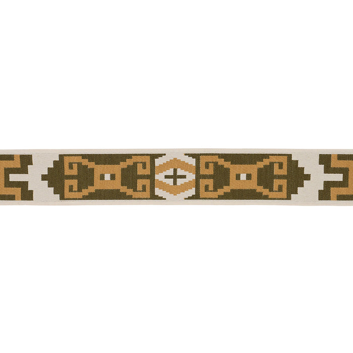 Schumacher Storm Pattern Tape Green Trim Sample 87041