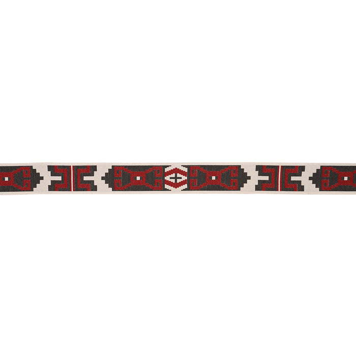 Schumacher Storm Pattern Tape Red Trim Sample 87042