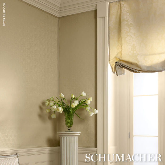Schumacher Kennedy Damask Ivory Fabric Sample 87092
