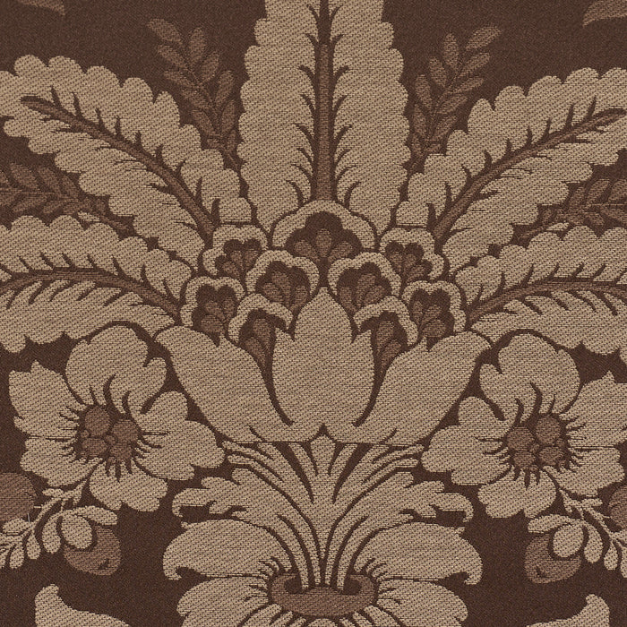 Schumacher Kennedy Damask Brown Fabric Sample 87095