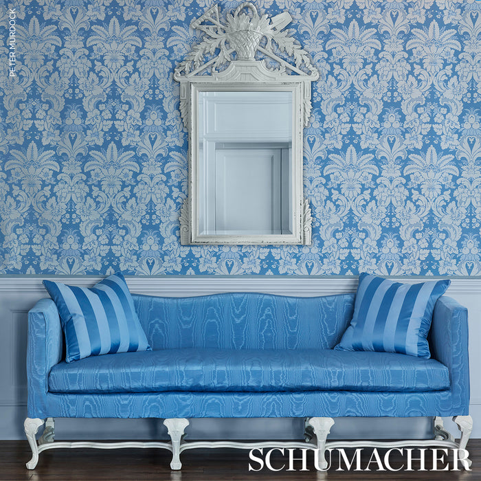 Schumacher Washington Moire Cobalt Fabric 87102