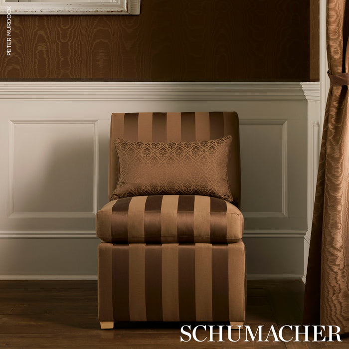 Schumacher Washington Moir√Â Brown Fabric Sample 87106