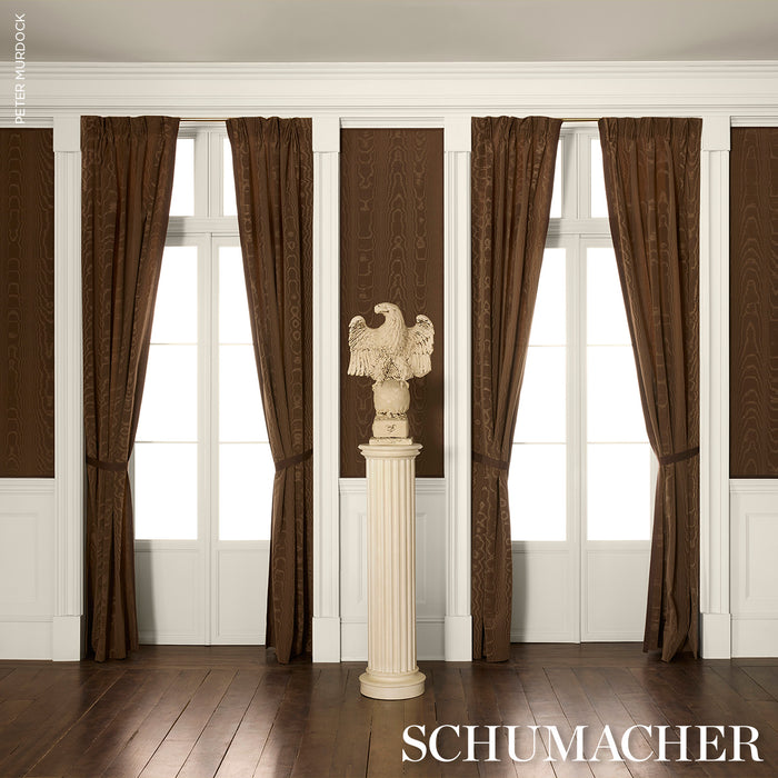 Schumacher Washington Moir√Â Brown Fabric Sample 87106
