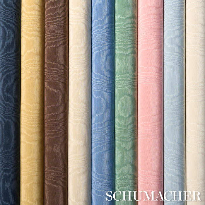 Schumacher Washington Moire Yellow Fabric 87107