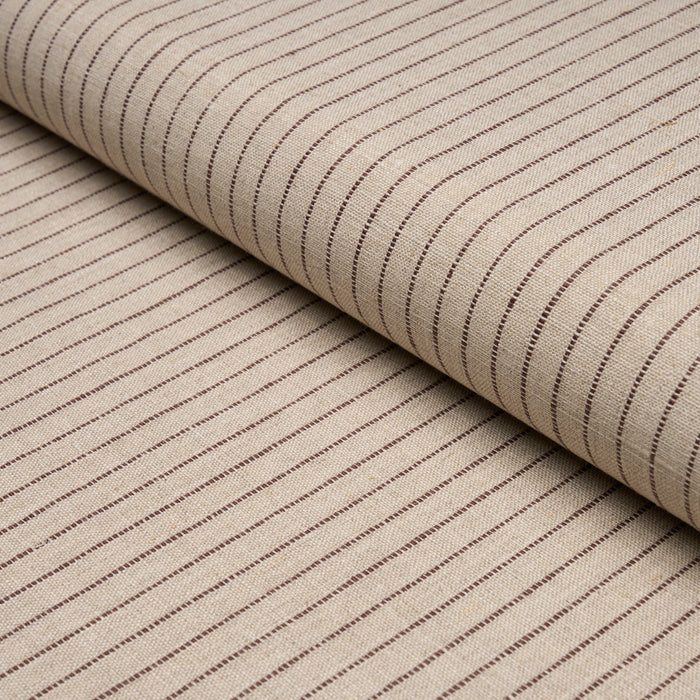 Schumacher Theo Stripe Brown Fabric 87122
