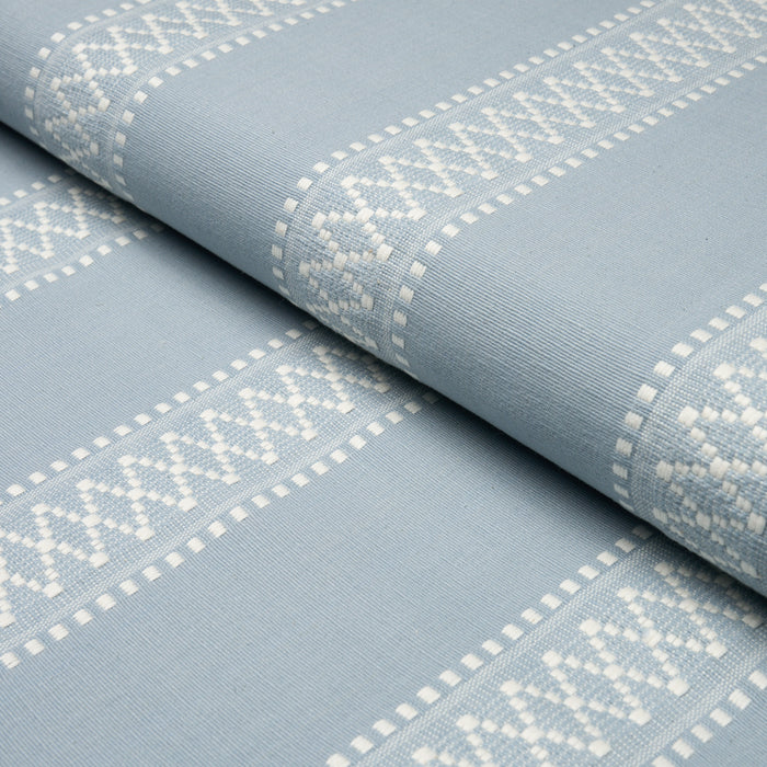 Schumacher Shannon Stripe Sky Fabric 87200