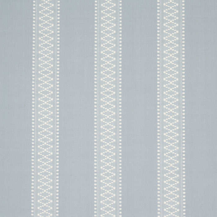 Schumacher Shannon Stripe Sky Fabric Sample 87200