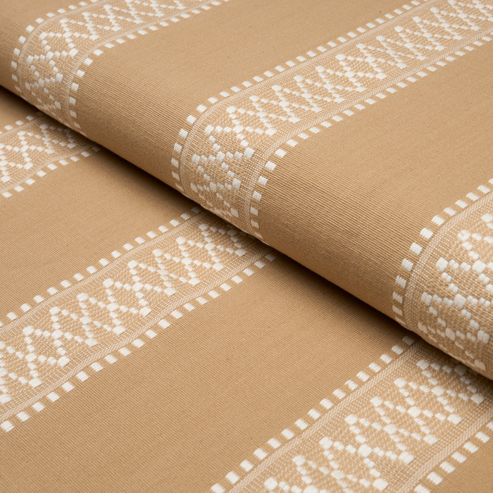 Schumacher Shannon Stripe Ochre Fabric 87202