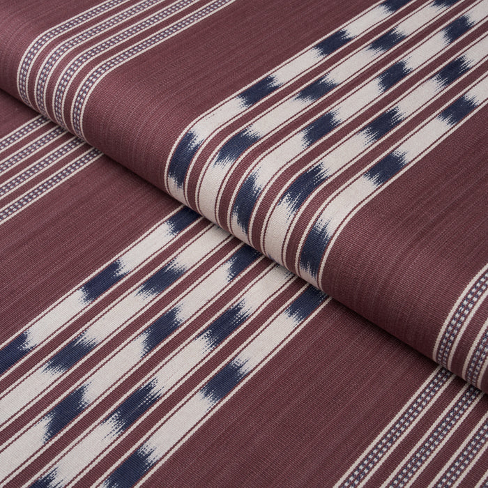 Schumacher Deja Stripe Bordeaux Fabric 87240
