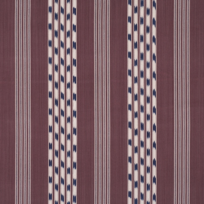 Schumacher Deja Stripe Bordeaux Fabric Sample 87240
