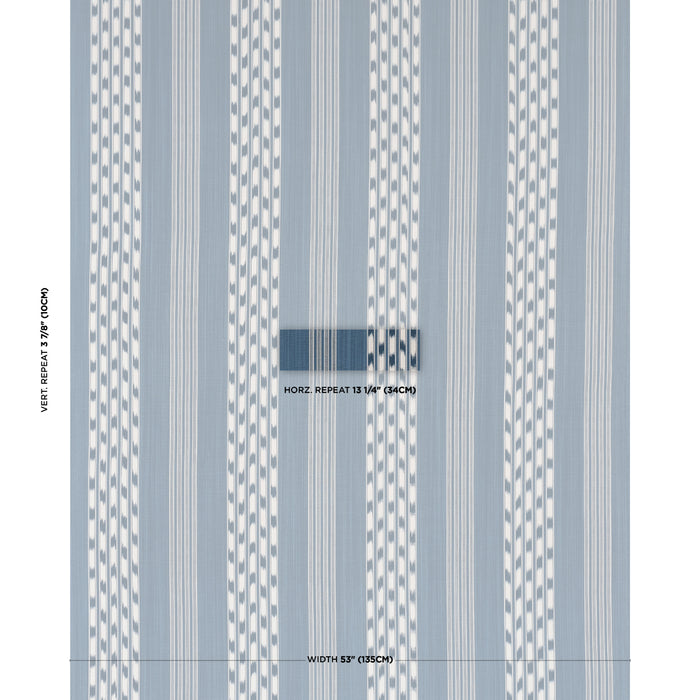 Schumacher Deja Stripe Indigo Fabric 87241