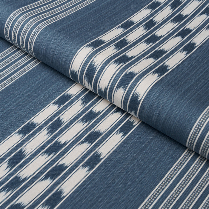 Schumacher Deja Stripe Indigo Fabric 87241