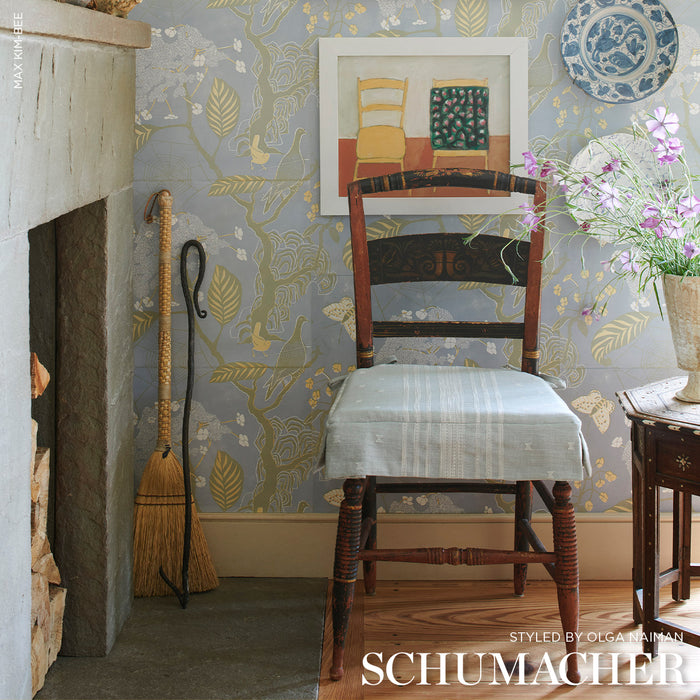 Schumacher Imara Stripe Sky Fabric 87250