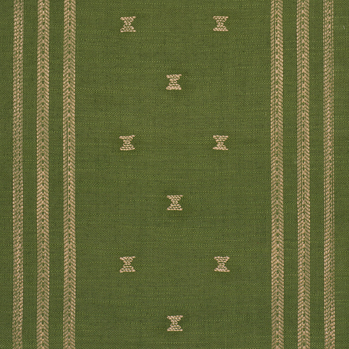 Schumacher Imara Stripe Green Fabric Sample 87251