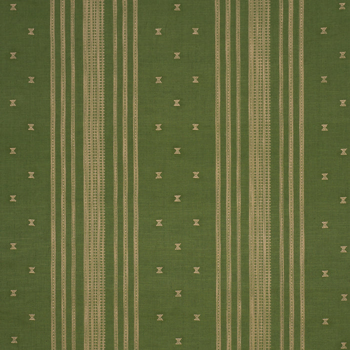 Schumacher Imara Stripe Green Fabric Sample 87251