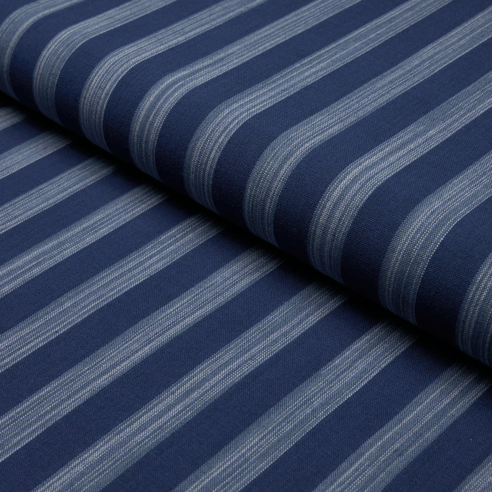 Schumacher Jonah Stripe Indigo Fabric Sample 87262