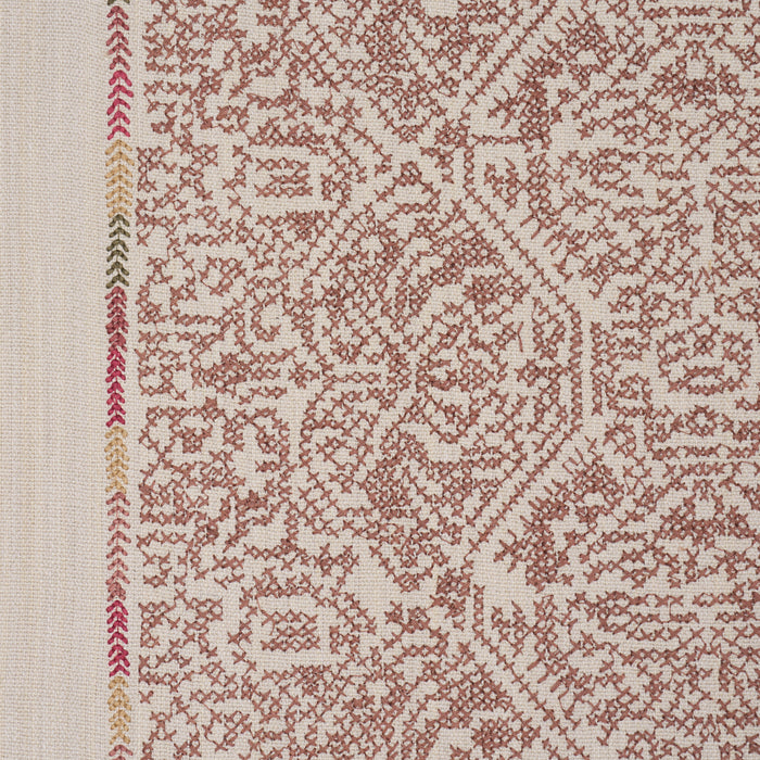 Schumacher Orion Embroidery Clay Fabric Sample 87270