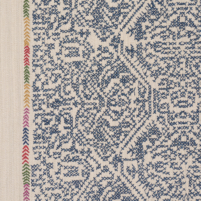 Schumacher Orion Embroidery Indigo Fabric 87271