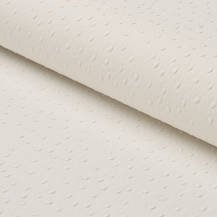 Schumacher Ostrich Vegan Leather Ivory Fabric Sample 87280