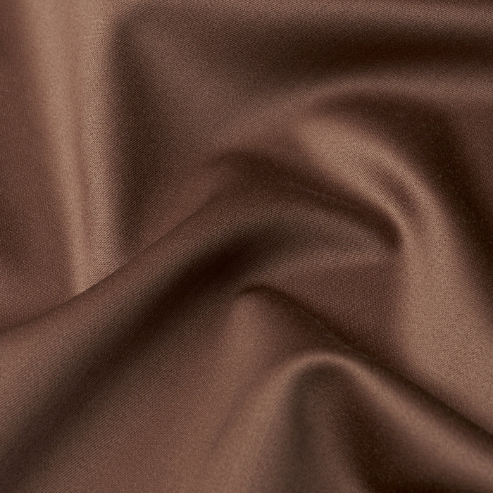 Schumacher Donovan Merino Wool Sateen Brown Fabric Sample 87322