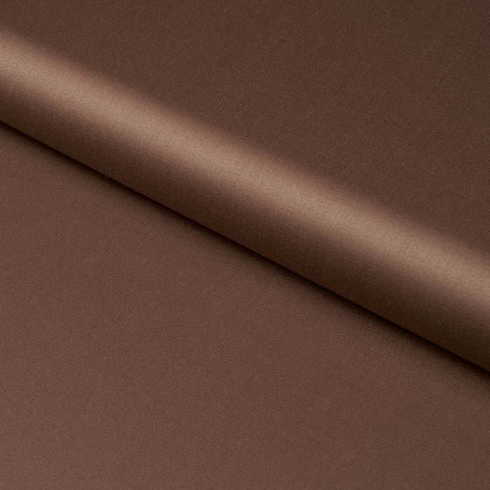 Schumacher Donovan Merino Wool Sateen Brown Fabric Sample 87322
