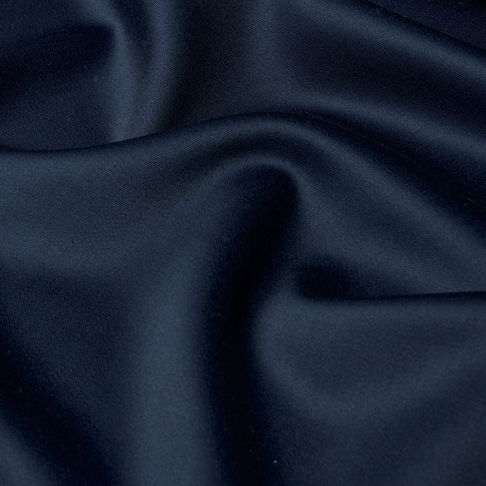 Schumacher Donovan Merino Wool Sateen Navy Fabric 87325
