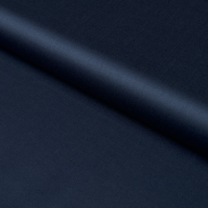 Schumacher Donovan Merino Wool Sateen Navy Fabric Sample 87325
