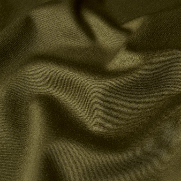 Schumacher Donovan Merino Wool Sateen Olive Fabric Sample 87327