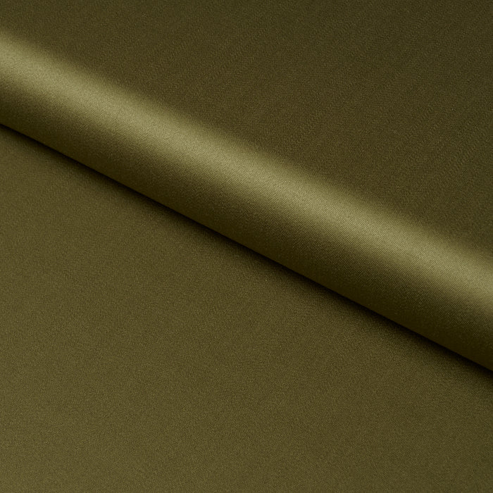 Schumacher Donovan Merino Wool Sateen Olive Fabric 87327