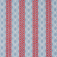 Schumacher Creme Anglaise French Red & Blue Fabric 87451