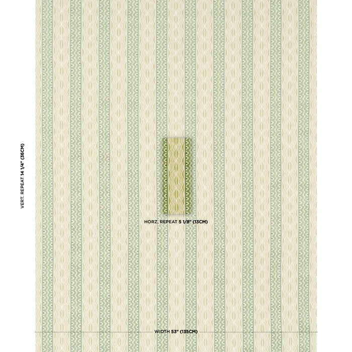 Schumacher Creme Anglaise Juniper Green Fabric 87452