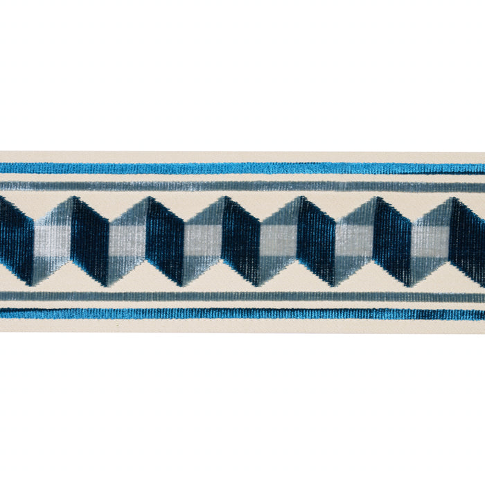 Schumacher Jilly Velvet Tape Staffordshire Blue Trim 87460