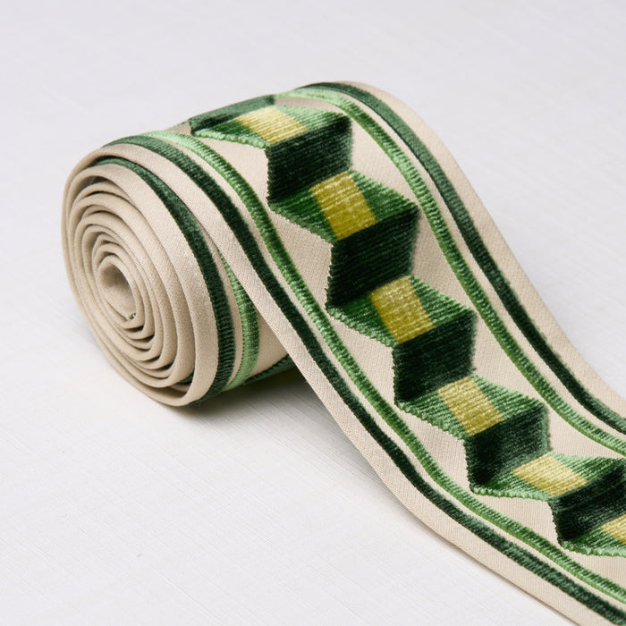 Schumacher Jilly Velvet Tape Pear Green Trim 87462