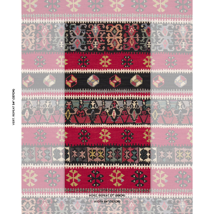 Schumacher Sahane Pomegranate Red Fabric Sample 87470