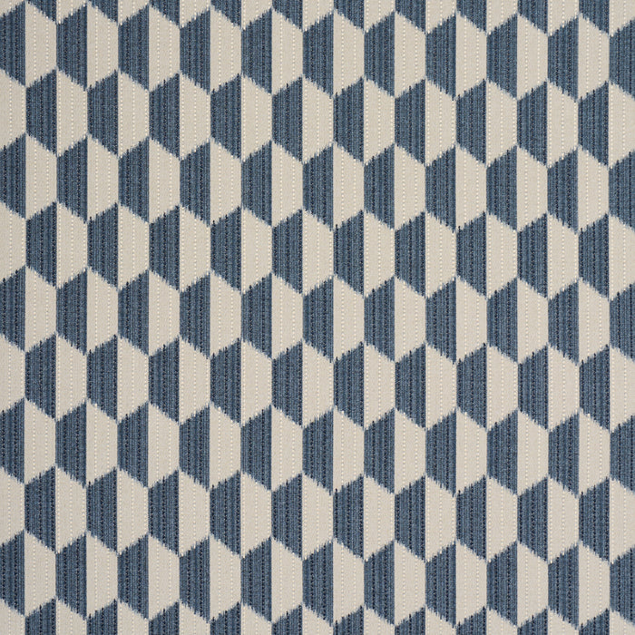 Schumacher Dena Diamond Ikat Performance Indigo Fabric 87490
