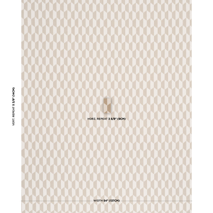 Schumacher Dena Diamond Ikat Performance Natural Fabric Sample 87491