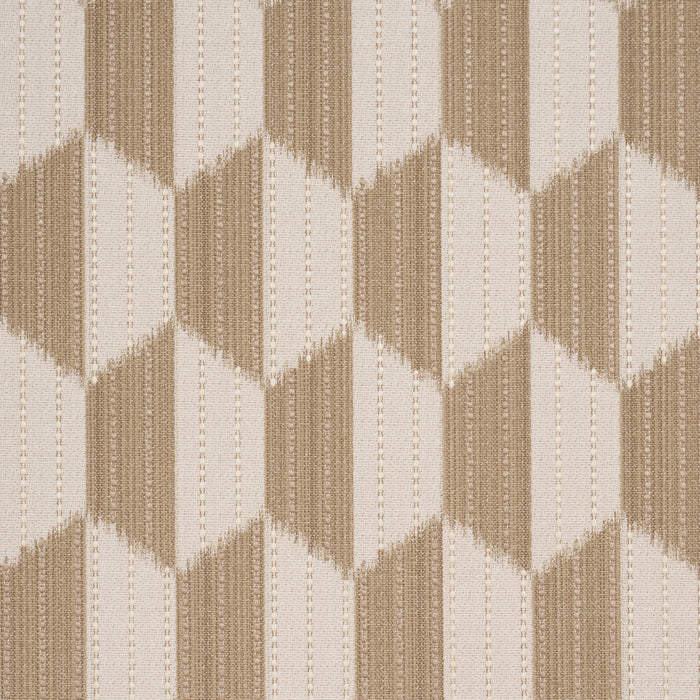Schumacher Dena Diamond Ikat Performance Natural Fabric Sample 87491