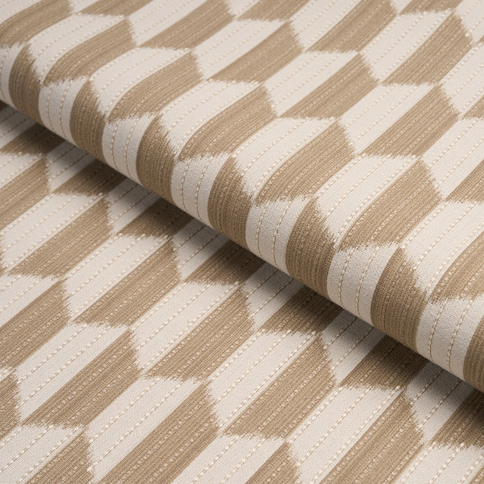 Schumacher Dena Diamond Ikat Performance Natural Fabric 87491