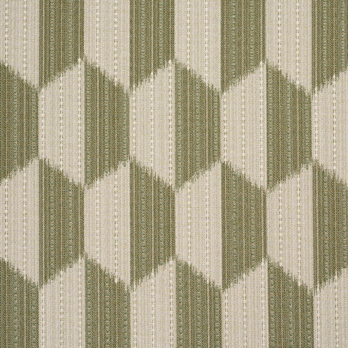 Schumacher Dena Diamond Ikat Performance Green Fabric Sample 87492