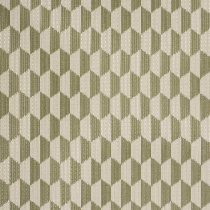Schumacher Dena Diamond Ikat Performance Green Fabric Sample 87492