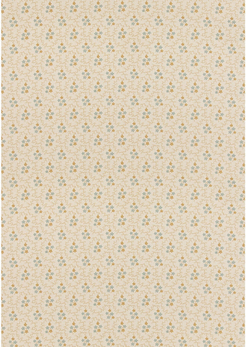 GP & J Baker Posy Ochre/Blue Fabric BP11105.4.0