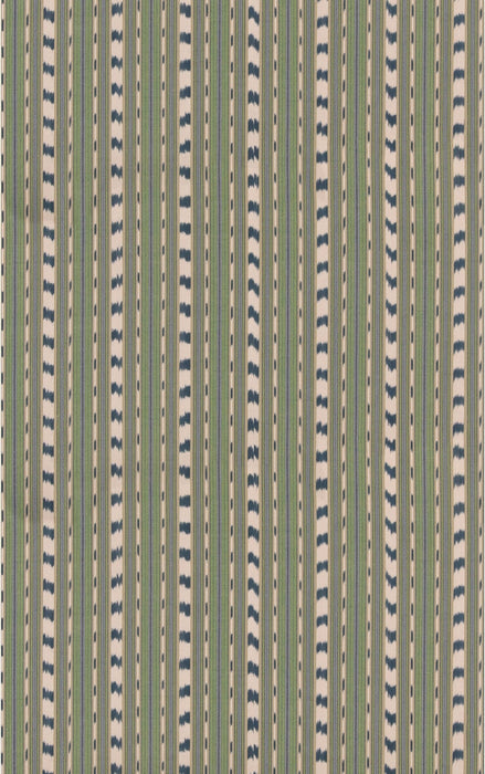 GP & J Baker Basil Stripe Green/Indigo Fabric BF11114.1.0