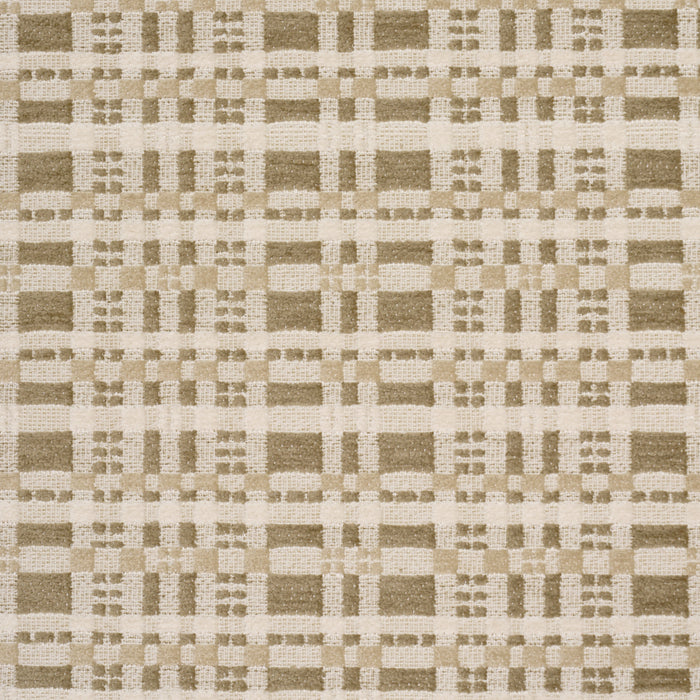 Schumacher Marja Plaid Performance Neutral Fabric Sample 87500