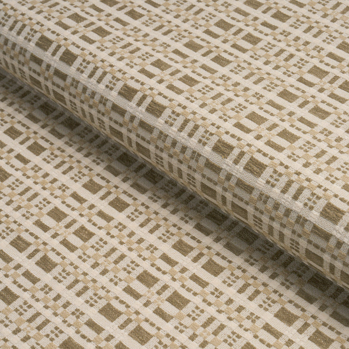 Schumacher Marja Plaid Performance Neutral Fabric 87500