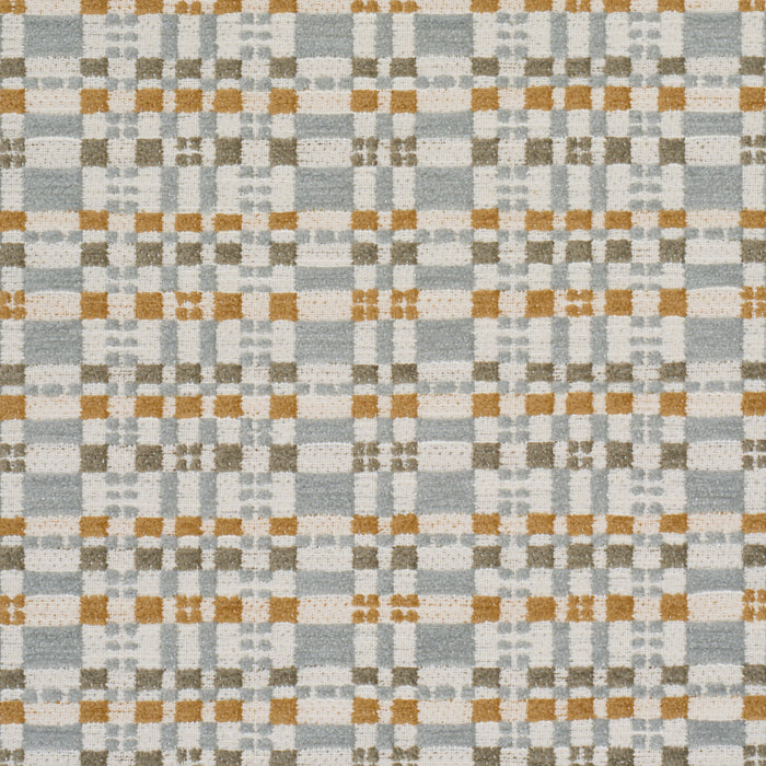 Schumacher Marja Plaid Performance Aqua Fabric Sample 87501