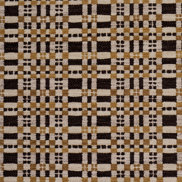 Schumacher Marja Plaid Performance Brown Fabric 87502